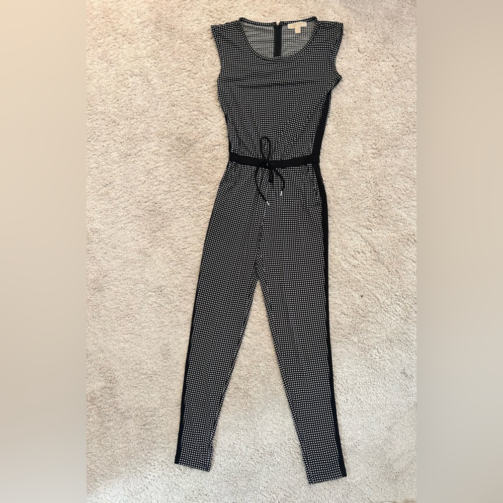 Black and White Polka Dot sleeveless Jumpsuit